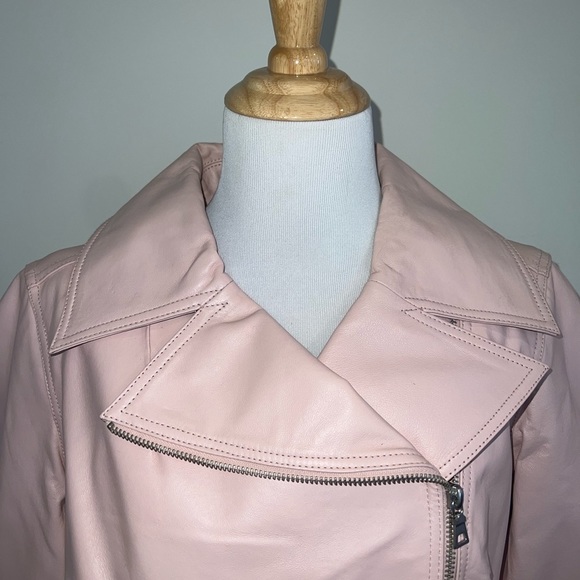 Moda International Pink Leather Jacket Size Small - Picture 4 of 4
